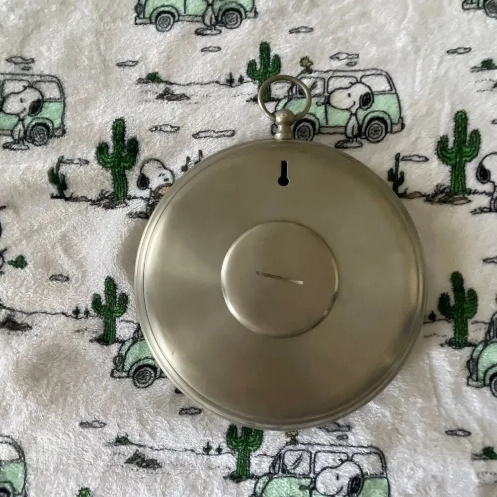 Heavy duty metal silver stainless steel stopwatch round barn farm wall clock 9”